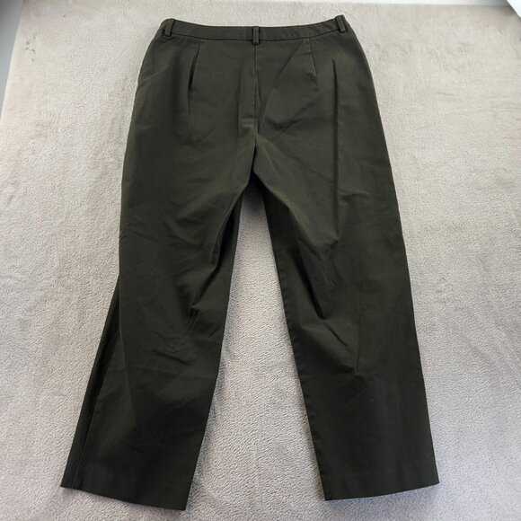 L.L. Bean Women's Dress Pants Size 12P Straight Leg Chino Flat Front Classic Oli - Picture 10 of 10